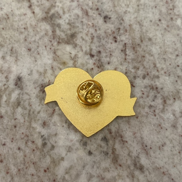 Rainbow heart pin. Pride pin. LGBTQ. Love is love. About 1 1/2 in across. - Picture 3 of 4